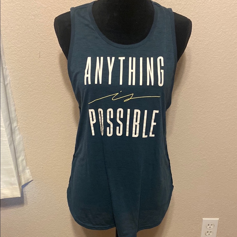 ❤️ 2 for $10 Dark Green Sleeveless Top with Motivational Print